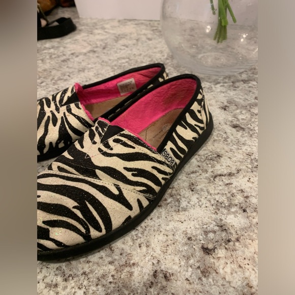 Bobs Warm Feet Glitter Zebra Print Flats Slip On Shoes Womens 7 - Picture 8 of 9